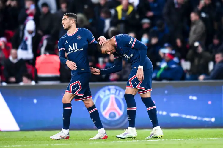 Kylian MBAPPE et Achraf HAKIMI (psg). (Photo by Philippe Lecoeur/FEP/Icon Sport)