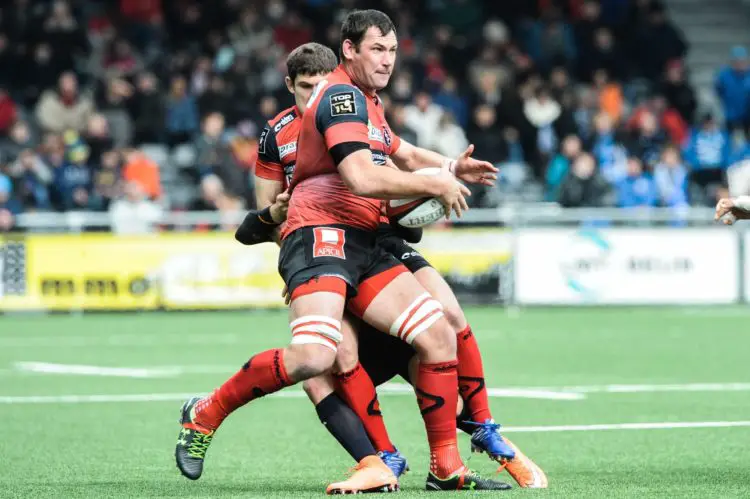 Pedrie WANNENBURG of Oyonnax during the French Top 14 rugby union match between Oyonnax v Montpellier at Stade Charles Mathon on March 13, 2016 in Oyonnax, France.