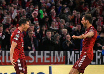 Robert Lewandowski et Leon Goretzka (FC Bayern München) , - Photo by Icon sport