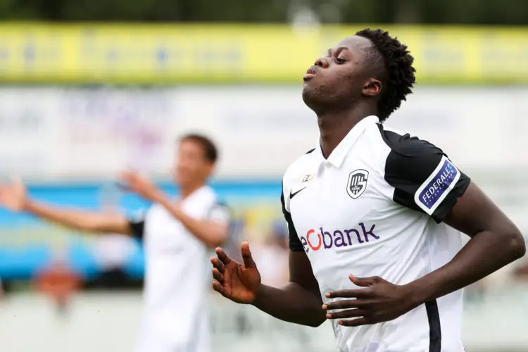 Genk's Sekou Diawara reacts after he misses to score during a friendly soccer game between Eendracht Termien and KRC Genk, Saturday 03 July 2021 in Genk.
BELGA PHOTO FRANCOIS LENOIR 


Photo by Icon Sport
