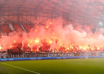 Fans Marseille le 5 mai, 2022 à Marseille, France. (Photo by Johnny Fidelin/Icon Sport)