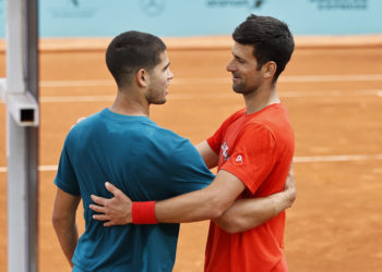 Carlos Alcaraz et Novak Djokovic (Photo by Icon sport)