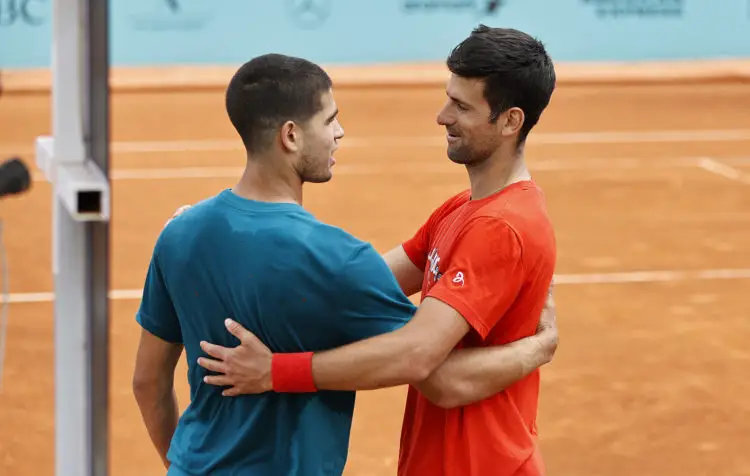 Carlos Alcaraz et Novak Djokovic (Photo by Icon sport)