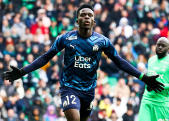 Bamba DIENG (om) au Stade Geoffroy-Guichard le 2 avril 2022 à Saint-Etienne, France. (Photo by Alex Martin/FEP/Icon Sport) - Photo by Icon sport