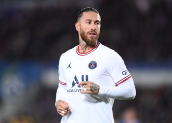 Sergio RAMOS (PSG) le 29 avril 2022 à Strasbourg , France. (Photo by Philippe Lecoeur/FEP/Icon Sport)