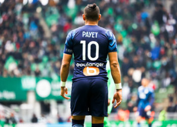 Dimitri PAYET (om) au Stade Geoffroy-Guichard le 2 avril 2022 à Saint-Etienne, France. (Photo by Alex Martin/FEP/Icon Sport)