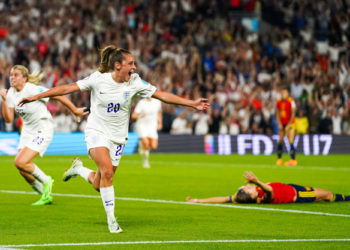 Ella Toone à l'Hove Community Stadium. le 20 juillet 2022 contre l'Espagne lors du quart de final de l'Euro féminin. - Photo by Icon sport