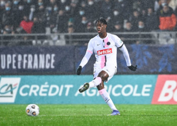 El Chadaille BITSHIABU du PSG le 3 janvier 2022 à Vannes, France. (Photo by Anthony Dibon/Icon Sport)