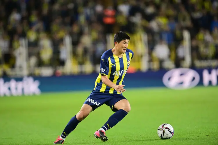 Min-Jae Kim of Fenerbahce during the Turkish Super League football match between Fenerbahce and Giresunspor at Ulker Stadium in Istanbul , Turkey on September 23 , 2021. 
By Icon Sport