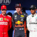 Sebastian Vettel, Max Verstappen et Lewis Hamilton (Photo by Icon Sport)