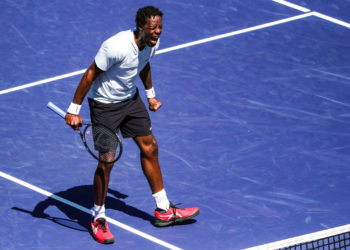 Gael Monfils àI ndian Wells, États Unis le 14 mars 2022. (Photo by Andy Abeyta/The Desert Sun / USA Today Network/Sipa USA) Photo by Icon sport