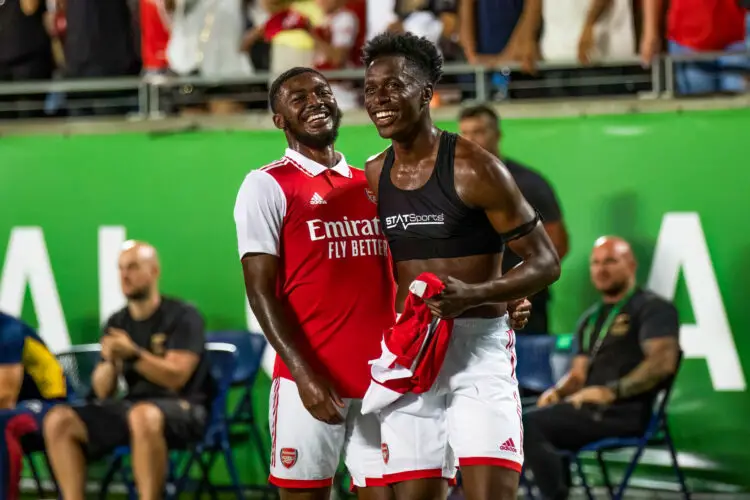 FC Series - Chelsea vs Arsenal / Sambi Lokonga avec Nuno Tavares à Orlando, Floride. Andrea Vilchez/SPP (Photo by /Sipa USA) - Photo by Icon sport