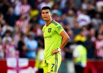 Manchester United's Cristiano Ronaldo dejected at the end of the match during the Premier League match at the Gtech Community Stadium, Brentford. Picture date: Saturday August 13, 2022. - Photo by Icon sport