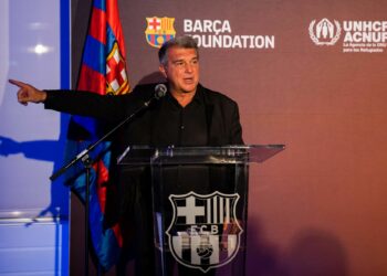 The President of FC Barcelona Joan Laporta