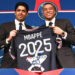 Nasser al Khelaifi (President PSG) - 07 Kylian MBAPPE (psg) during the Press Conference of Paris Saint-Germain at Parc des Princes on May 23, 2022 in Paris, France. (Photo by Philippe Lecoeur/FEP/Icon Sport) - Photo by Icon sport