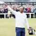 USA's Tiger Woods acknowledges the crowd after finish his round on the 18th during day two of The Open at the Old Course, St Andrews. Picture date: Friday July 15, 2022. Photo credit should read: Jane Barlow/PA Wire/Sports Inc - Photo by Icon sport
