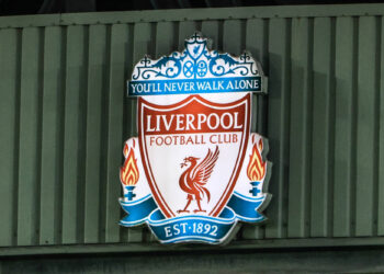 Liverpool’s coat of arms  in Liverpool, United Kingdom on 9/15/2021. (Photo by Mark Cosgrove/News Images/Sipa USA) 

Photo by Icon Sport