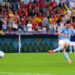 Pablo Sarabia rate son péno avec l'Espagne contre le Maroc au Mondial - Photo by Icon sport