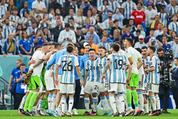 Argentine après la victoire face à la Croatie au Mondial 2022 - Photo by Icon sport