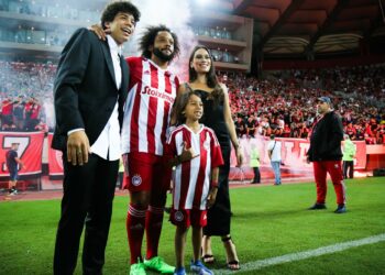 MARCELO à l'Olympiakos avec sa famille - Photo by Icon Sport