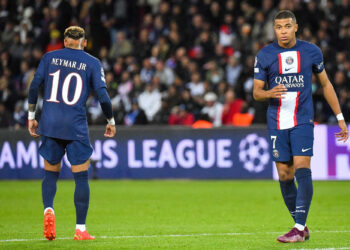Neymar Jr et Kylian Mbappé - PSG (Photo by Christian Liewig/ABACAPRESS.COM/Icon sport)
