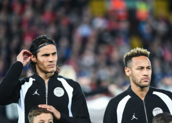 Edinson Cavani et Neymar Jr (Photo by Anthony Dibon/Icon Sport)