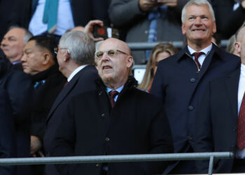 David Gill en compagnie du co-président de Manchester United, Avram Glazer  (Photo Paul Terry / Sportimage - / Icon sport)