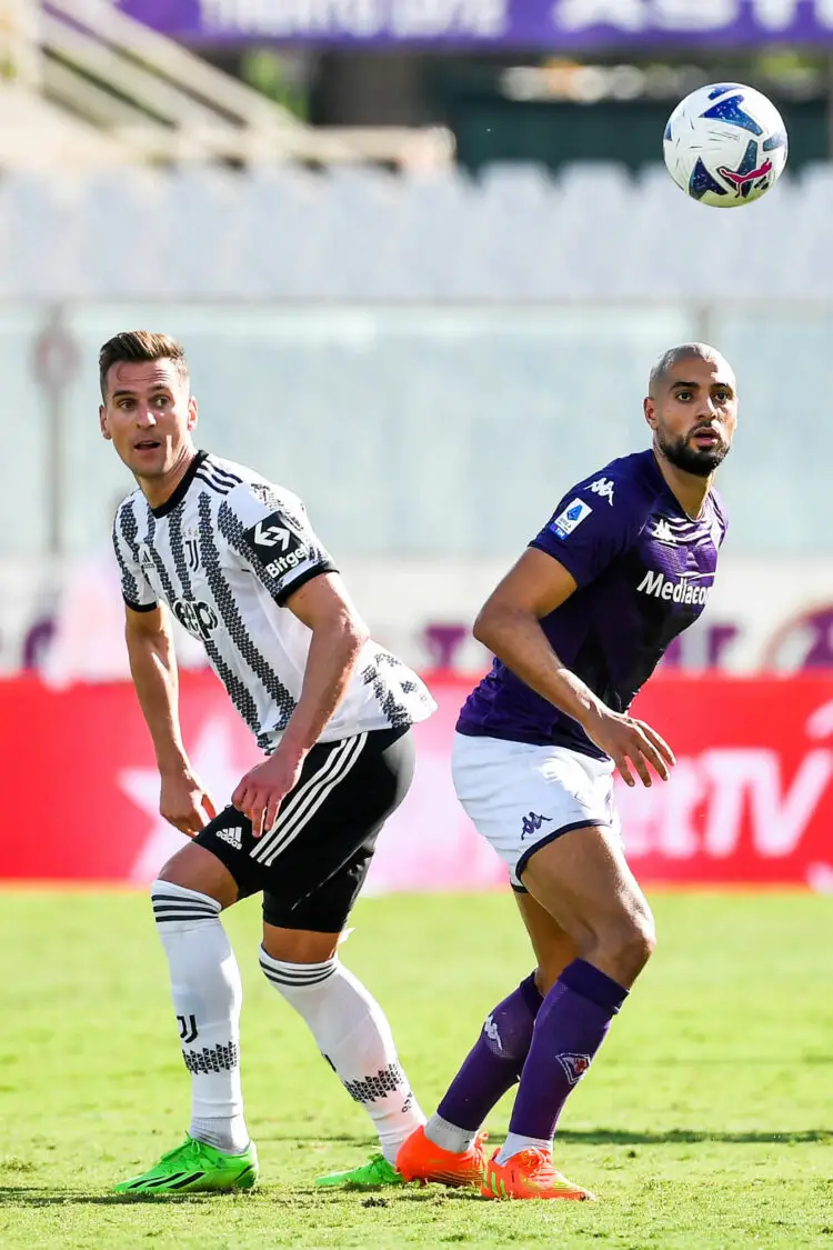 Arkadiusz Milik (Juventus FC) et Sofyan Amrabat (ACF Fiorentina) - 
Photo by Icon sport