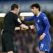 Chelsea's Joao Felix (right) appeals to an official during the Premier League match at Stamford Bridge, London. Picture date: Saturday March 18, 2023. - Photo by Icon sport