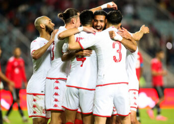 L'équipe de Tunisie célèbre un but face à l'équipe de Lybie - Photo by Icon sport