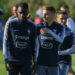 Blaise Matuidi et Lucas Digne avec l'Équipe de  France en 2019 à Clairefontaine, France. (Photo by Anthony Dibon/Icon Sport)