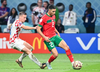 Achraf HAKIMI of Morocco during the FIFA World Cup 2022 - Third Place Final between Croatia and Morocco at Khalifa International Stadium on December 17, 2022 in Doha, Qatar. (Photo by Anthony Dibon/Icon Sport)