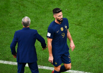 Didier DESCHAMPS, Olivier GIROUD (Photo by Anthony Dibon/Icon Sport)