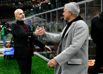 Foto IPP/Paolo Bona Milano 06/01/2022 - Stefano Pioli (AC Milan et José Mourinho (AS Rome) - By Icon Sport