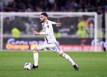 08 Houssem AOUAR (ol) during the Ligue 1 Uber Eats match between Lyon and Nantes at Groupama Stadium on March 17, 2023 in Lyon, France. (Photo by Philippe Lecoeur/FEP/Icon Sport)