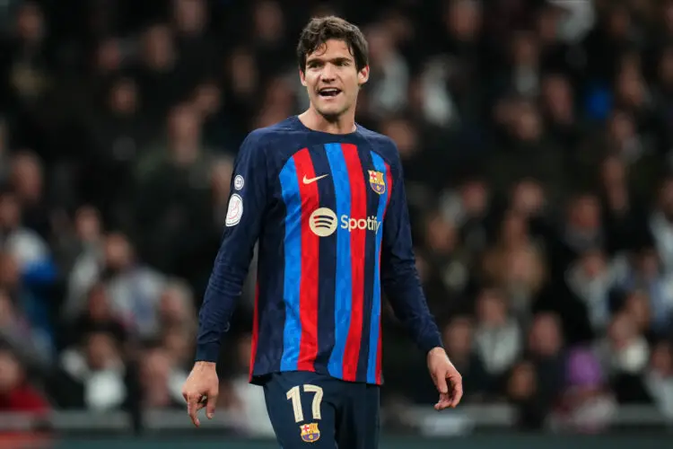 Marcos Alonso of FC Barcelona during the Copa del Rey match between Real Madrid and FC Barcelona played at Santiago Bernabeu Stadium on March 2, 2023 in Madrid, Spain. (Photo by Bagu Blanco / Pressinphoto / Icon Sport) - Photo by Icon sport