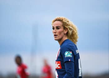 Kheira HAMRAOUI of PSG during the Women French Cup match between Dijon FCO and Paris Saint-Germain on January 28, 2023 in Dijon, France. (Photo by Vincent Poyer/Icon Sport)
