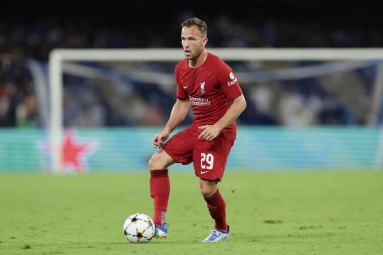 Arthur Melo of Liverpool FC during the Champions League Group A football match between SSC Napoli and Liverpool FC at Diego Armando Maradona stadium in Napoli (Italy), September 07th, 2022. Photo Cesare Purini / Insidefoto/Sipa USA No Sales in Italy - Photo by Icon sport