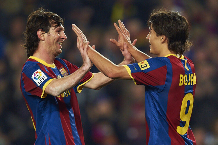 Lionel Messi  /  Bojan Krkic  - 12.12.2010 - Barcelone /  Real Sociedad - 15eme journee de Liga - icon sport