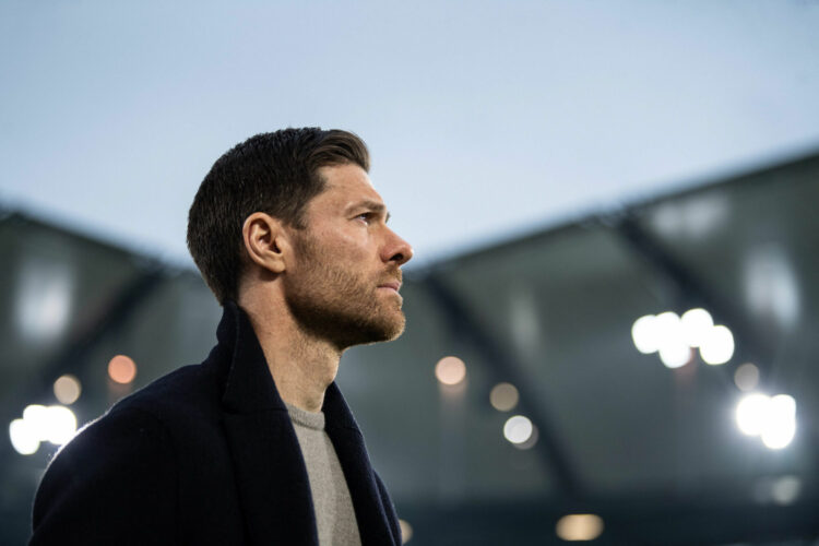 16 April 2023, Lower Saxony, Wolfsburg: Soccer: Bundesliga, VfL Wolfsburg - Bayer Leverkusen, Matchday 28, Volkswagen Arena. Leverkusen coach Xabi Alonso is in the stadium before the game. Photo: Swen Pfrtner/dpa - IMPORTANT NOTE: In accordance with the requirements of the DFL Deutsche Fuball Liga and the DFB Deutscher Fuball-Bund, it is prohibited to use or have used photographs taken in the stadium and/or of the match in the form of sequence pictures and/or video-like photo series. - Photo by Icon sport