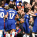 Chelsea's Conor Gallagher (right) celebrates scoring their side's first goal of the game with team-mate Ben Chilwell during the Premier League match at Stamford Bridge, London. Picture date: Saturday April 15, 2023. - Photo by Icon sport