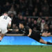 19th November 2022; Twickenham Stadium, London, England: Autumn Series International Rugby England versus New Zealand; Freddie Steward of England goes past Kieko Ioane of The All Blacks to score a try and bring England within 1 score of levelling the match - Photo by Icon sport