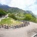 19th April 2023, Brentonico San Valentino, Italy; UCI Tour of the Alps Road Cycling Race, Third Stage from Ritten to Brentonico San Valentino ; The peloton leaving Andalo uphill - Photo by Icon sport