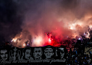 Fans Marseille à l'Orange Velodrome le 16 avril 2023 à Marseille, France. (Photo by Johnny Fidelin/Icon Sport)