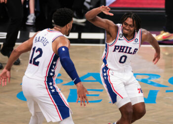 Philadelphia 76ers / Tyrese Maxey (0) et Tobias Harris (12) - Photo by Icon sport