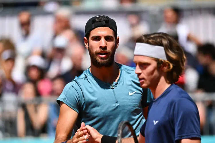 Karen Khachanov, Andrey Rublev - Photo by Corinne Dubreuil/ABACAPRESS.COM - Photo by Icon sport