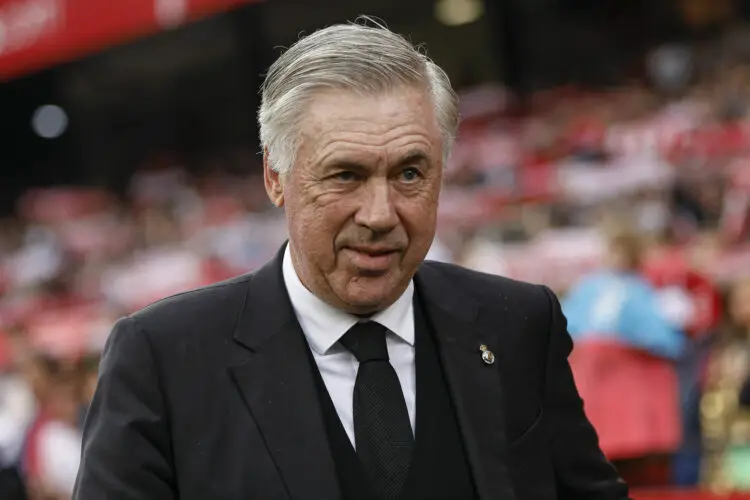 Real Madrid head coach Carlo Ancelotti during the La Liga match between Sevilla FC and Real Madrid played at Sanchez Pizjuan Stadium on May 27 in Sevilla, Spain. (Photo by Antonio Pozo / Pressinphoto / Icon Sport) - Photo by Icon sport