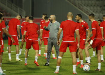 Walid Regragui avec le Maroc à Doha, Qatar, le 5 décembre 2022 lors du Mondial 2022, Qatar. / Juanjo Martin - Photo by Icon sport