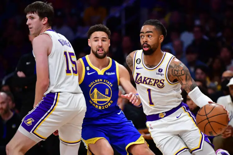 Los Angeles Lakers / D'Angelo Russell et  Golden State Warriors / Klay Thompson (11) - Photo by Icon sport