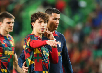 Joao Felix et Cristiano Ronaldo en 2023 avec l'équipe du Portugal. - Photo by Icon sport